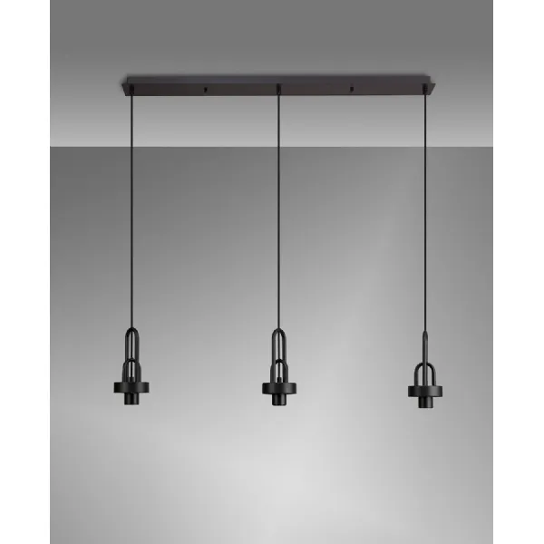 Epsom Linear Suspension Kit, 3 x E27, Matt Black