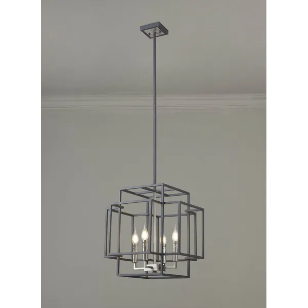 Petworth Pendant, 4 x E14, Anthracite Satin Nickel