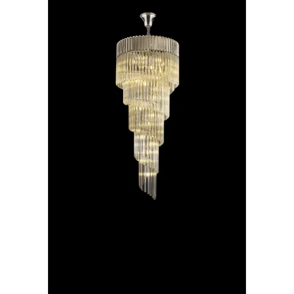 Polished Nickel Cognac 5 Layer Spiral Pendant 23 E14 Light