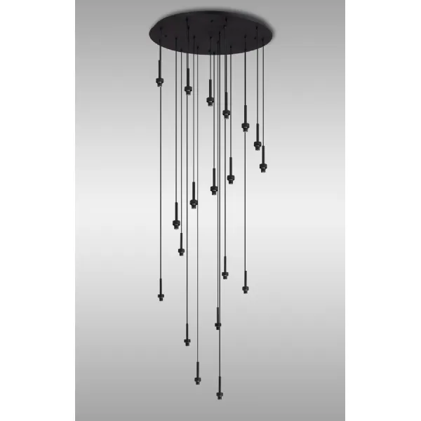 Abingdon Satin Black 19 Light G9 Universal 3.5m Round Multiple Pendant, Suitable For A Vast Selection Of Glass Shades