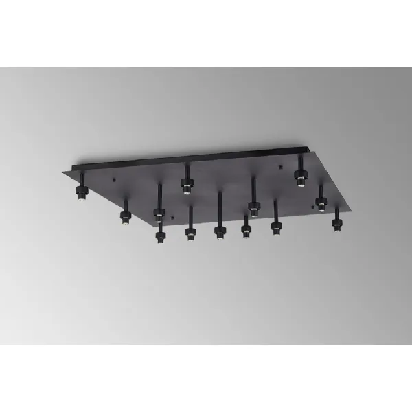 Abingdon Satin Black Square 13 Light G9 Universal Flush Light, Suitable For A Vast Selection Of Glass Shades