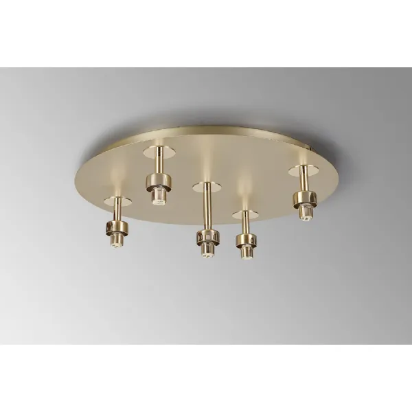 Abingdon French Gold Round 5 Light G9 Universal Flush Light, Suitable For A Vast Selection Of Glass Shades