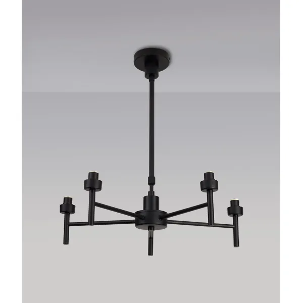 Abingdon Satin Black 5 Light G9 Universal Telescopic Light, Suitable For A Vast Selection Of Glass Shades