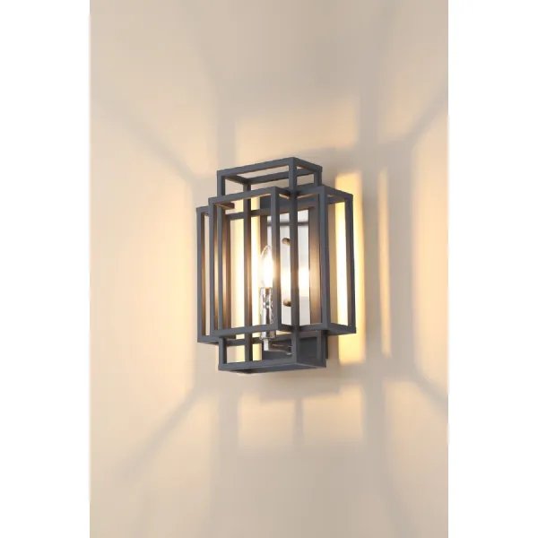 Petworth Wall Lamp 1 Light E14, Anthracite Satin Nickel