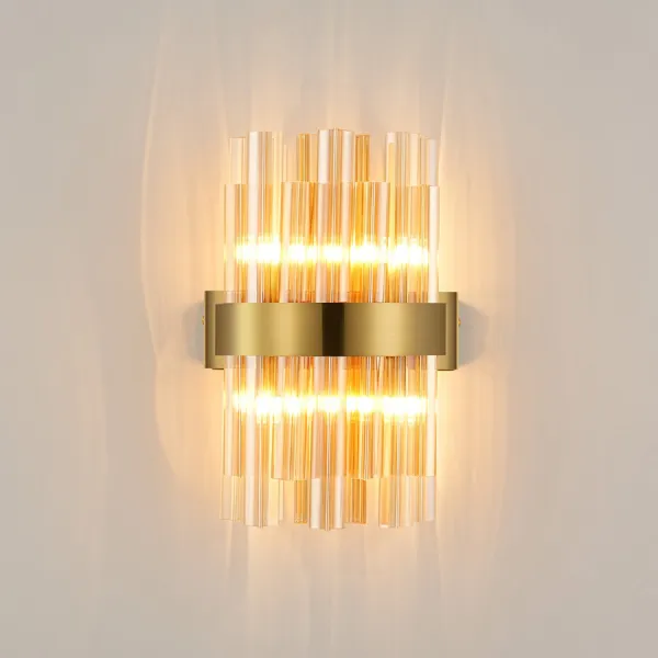 Brighton 4 Light G9, Wall Light, Brass Amber