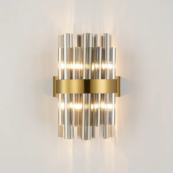 Modern Brass Smoke Wall Light with 4 G9 Lamp Holders
