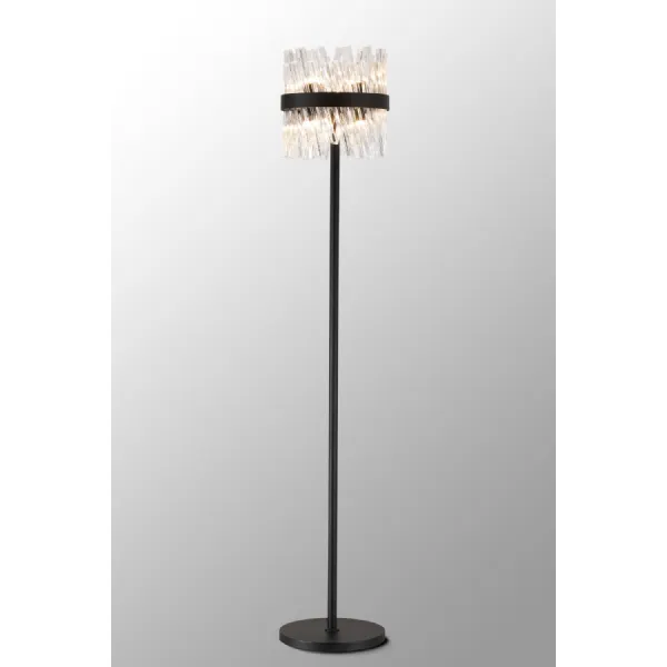 Brighton 8 Light G9, Floor Lamp, Satin Black Clear
