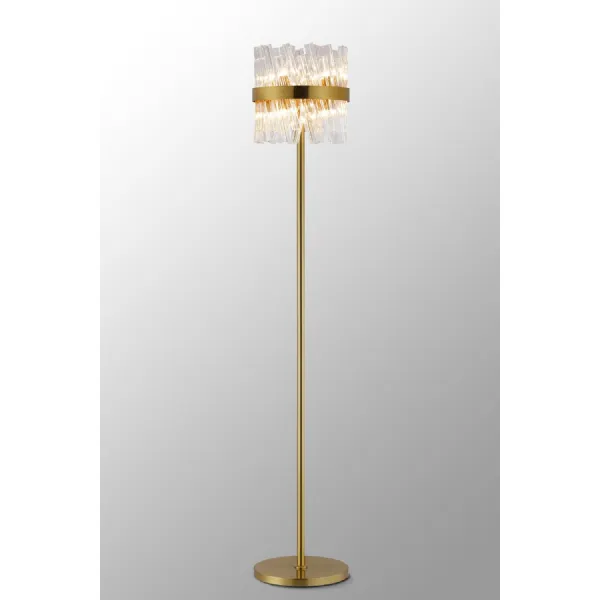 Brighton 8 Light G9, Floor Lamp, Brass Clear