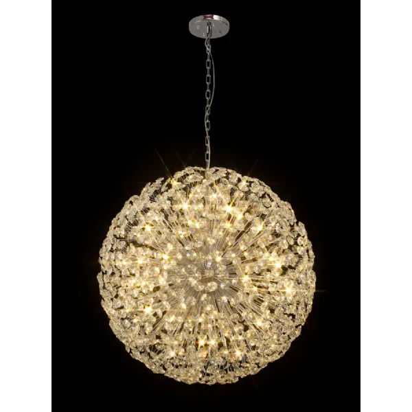 Camden Pendant 1m Sphere 48 Light G9 Polished Chrome Crystal, Item Weight: 42.5kg