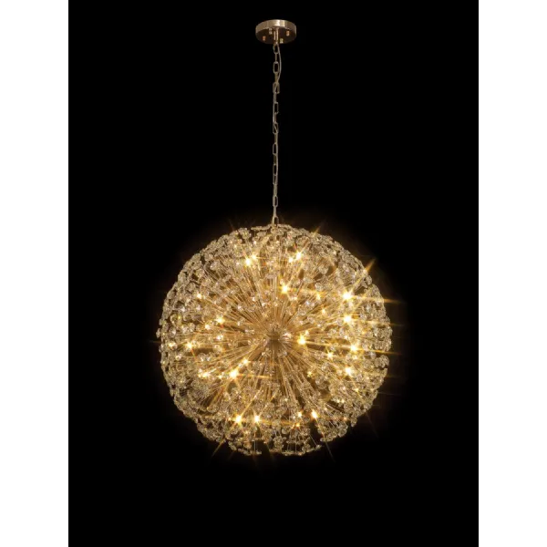 Camden Pendant 80cm Sphere 24 Light G9 French Gold Crystal, Item Weight: 19.7kg
