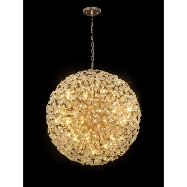 Camden Pendant 1m Sphere 48 Light G9 French Gold Crystal, Item Weight: 42.5kg