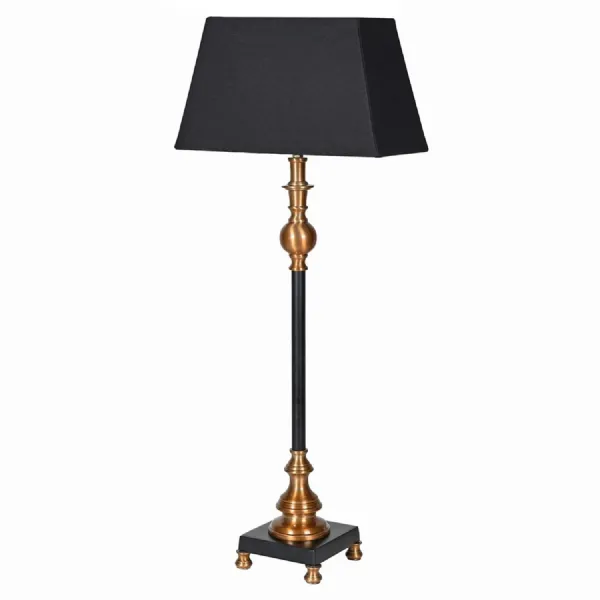 Slim Black Table Lamp with Shade