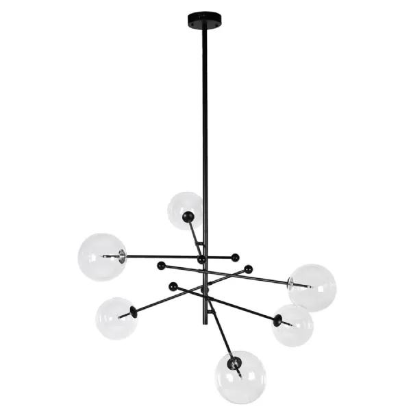 Glass Ball Shade Black Ceiling Light