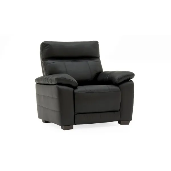 Black Leather Manual Recliner Chair