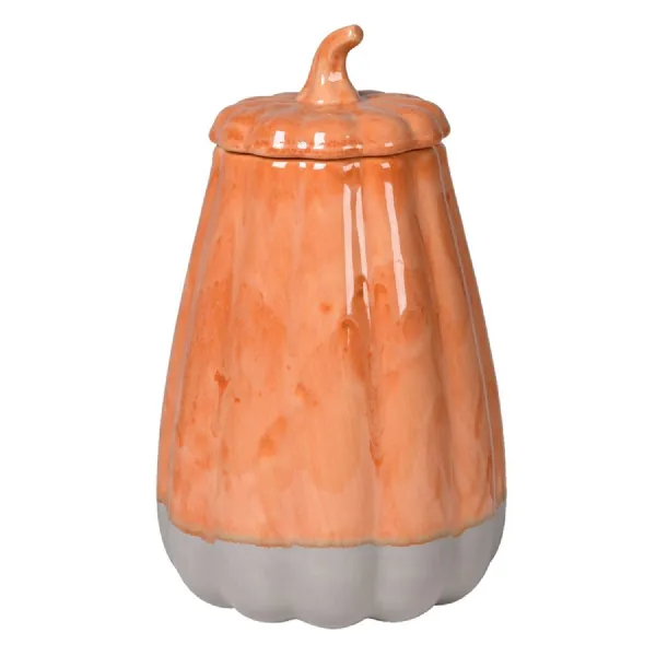 Orange Pumpkin Lidded Jar