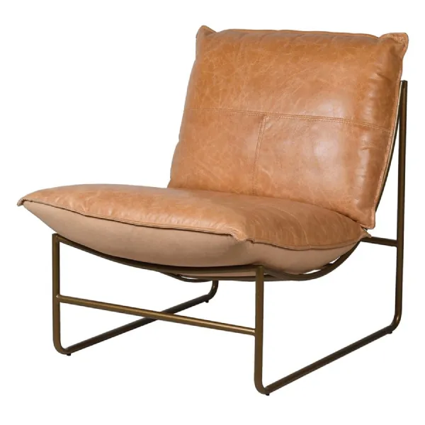 Rum Leather Cushion Chair