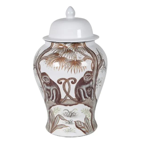 Large Lidded Monkey Jar