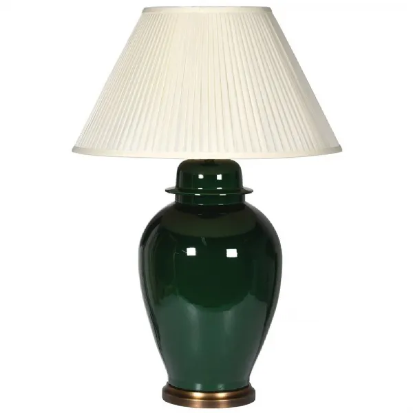 Emerald Green Lamp With Shade