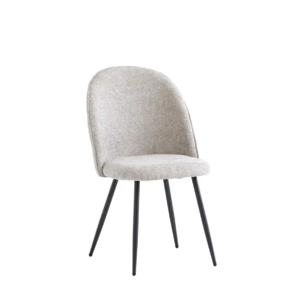 FABRIC DINING CHAIR SILVER BLACK LEG