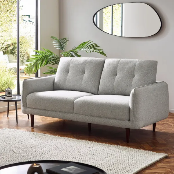 Remy 3 Seater Light Grey Fabric Sofa