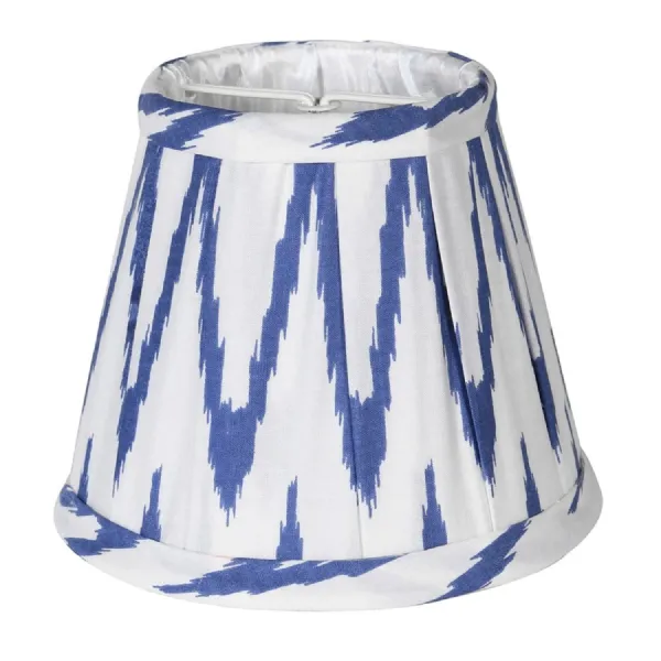 Small White and Blue Ikat Chevron Shade Only