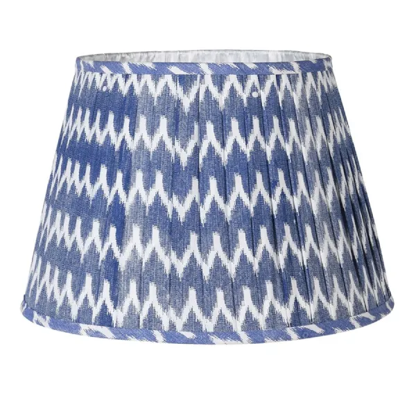 Blue and White Pleated Ikat Shade Only