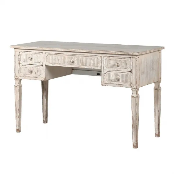 Gustavian 5 Drawer Ribbed Writing Desk