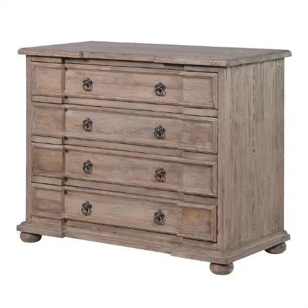 Shabby Chic Distressed Solid Wood Chunky Chest Of Drawers