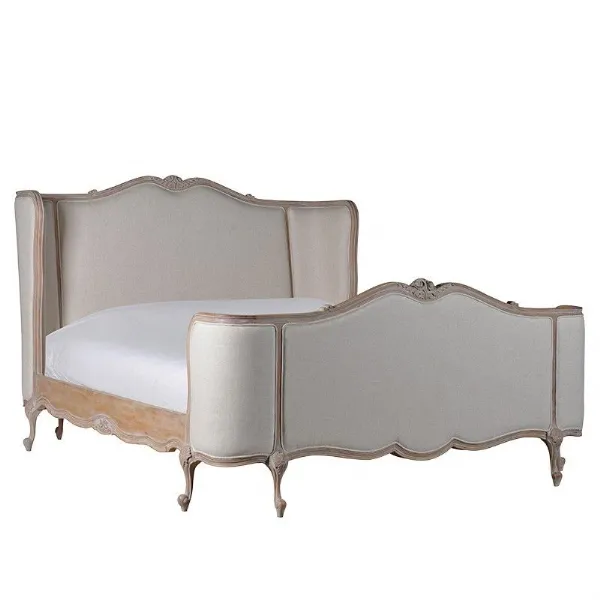Luxury Curved Super king sized Linen Upholstered Bed