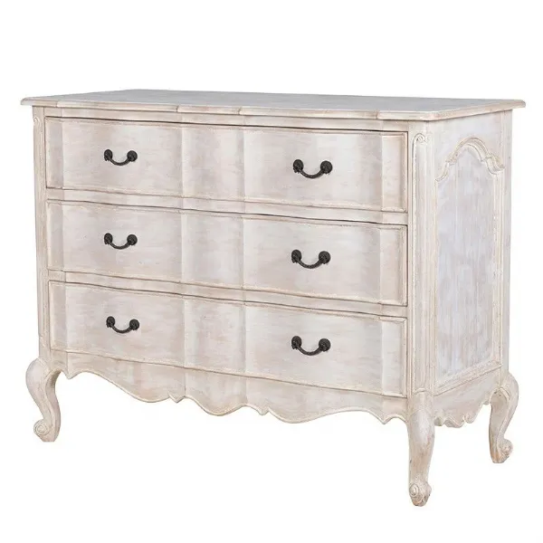 French Painted Shabby Chic 3 Drawer Chest
