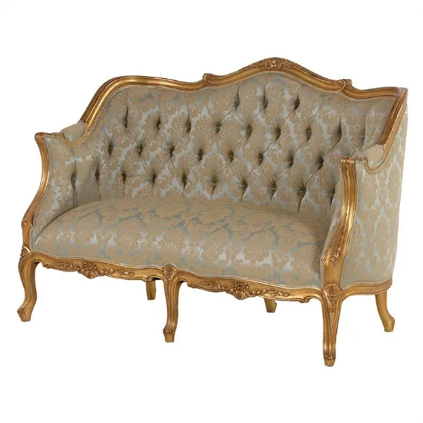 Gold Green 2 Seater Sofa