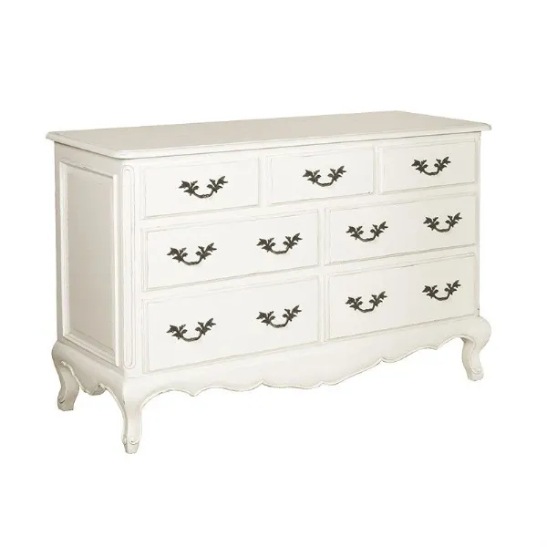 Shabby Chic 7 Drawer White Painted Chest Of Drawers