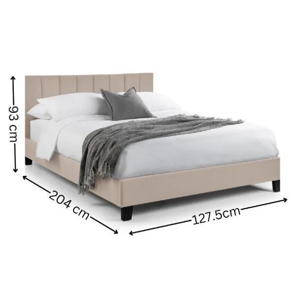 Rosa Cream Velvet Upholstered 120cm Small Double Bed