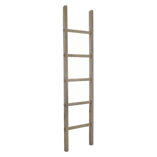 Vintage Style Rustic Hardwood Tall Display Ladder 185cm