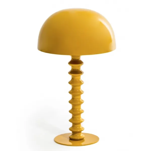 Mustard Yellow Large Ribbed Table Lamp