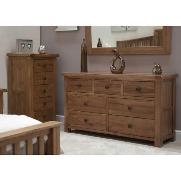 Rustic Oak 7 Drawer Multi Chest