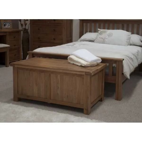 Rustic Oak Blanket Box