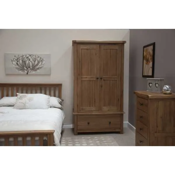 Rustic Oak Gents Wardrobe