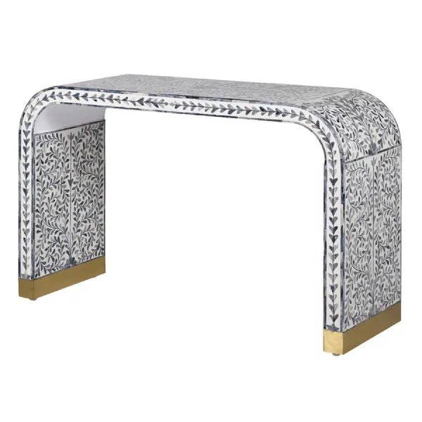 Evora Bone Inly Floral Console Table