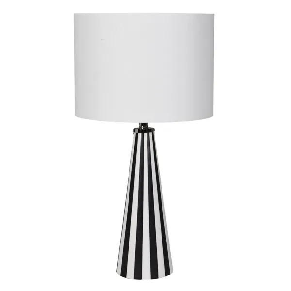 Stripe Bone Table Lamp with Linen Shade