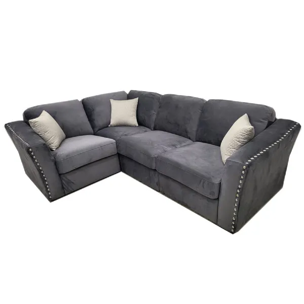 Lincoln 4 Piece Corner Sofa Ebony Black