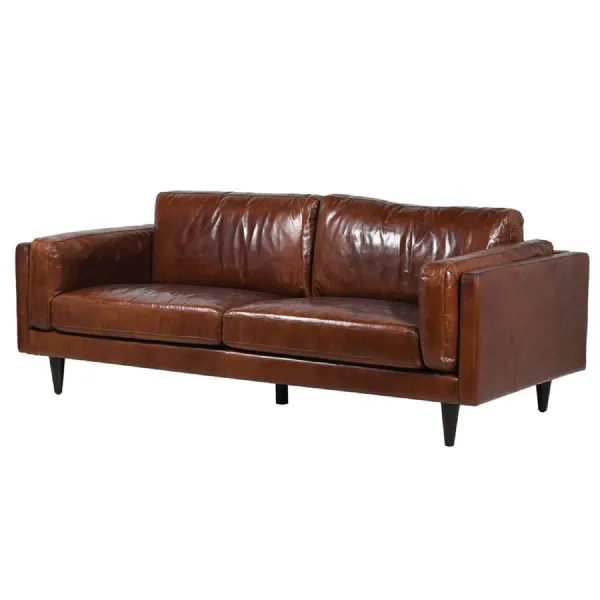 Vintage Chocolate Brown Leather Sofa