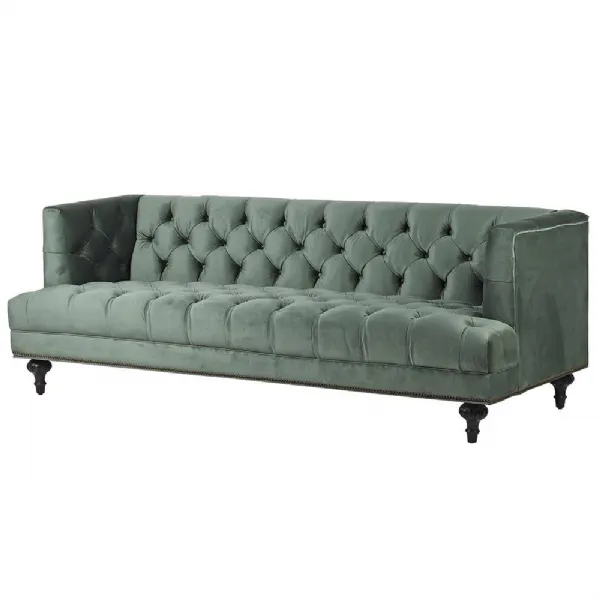 Sage Green Button Sofa