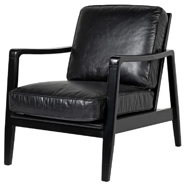Black Leather Buckle Chair
