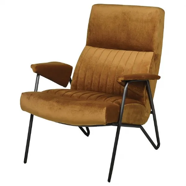 Ochre Velvet Armchair