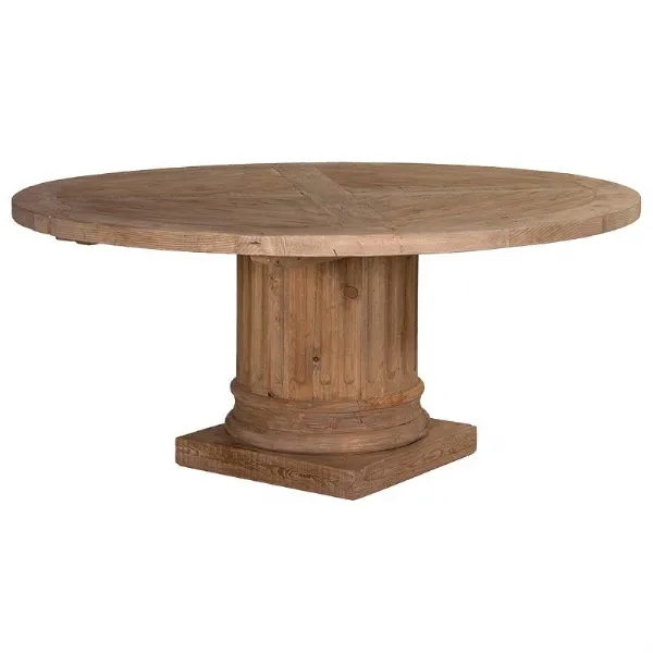 Corinthian Column Large Round Table Reclaimed Timber