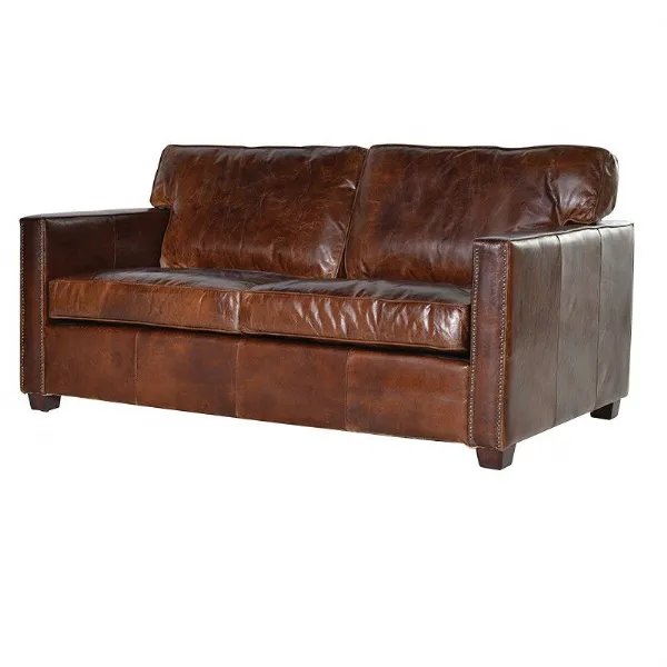 Harper Brown Leather 2 Seater Sofa
