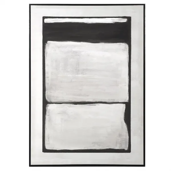 Grey And Black Abstract Block Canvas