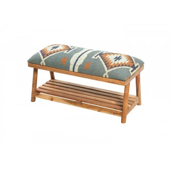 Blue Storage Bench