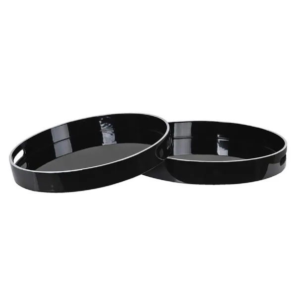 Set of 2 Monochrome Trays